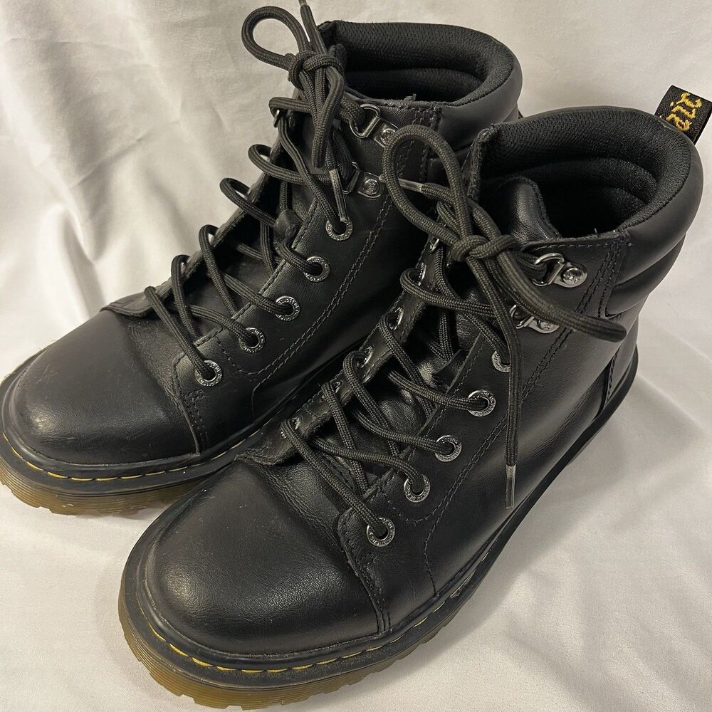 Dr Martens Faora Mid Top Boots Womens 9 Black Leather